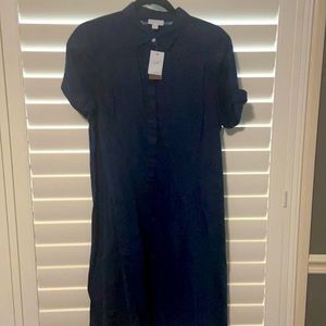 Linen dark blue chambray dress by J. Jill